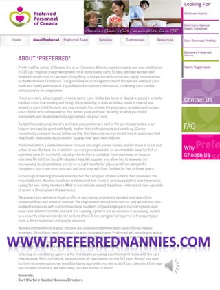 About preferred nannies