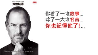 你看了一堆故事…
唸了一大堆名言…
你也記得他了!…
 