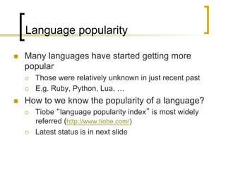 About programming languages | PPT