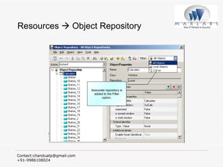 Resources    Object Repository Associate repository is added to the Filter option. 
