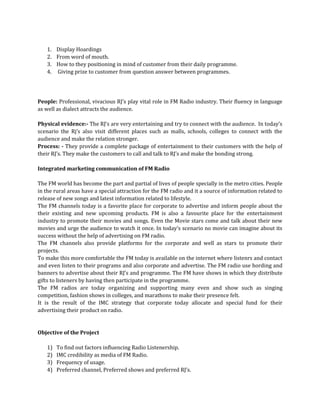 Sample For Radio Strategy.pdf FM radio project | DOCX