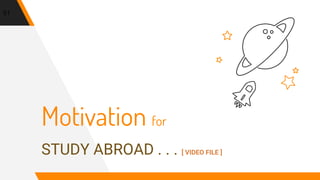 Motivation for
STUDY ABROAD . . . [ VIDEO FILE ]
51
 