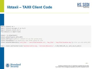 Taxii Example Everything about TAXII | PPTX