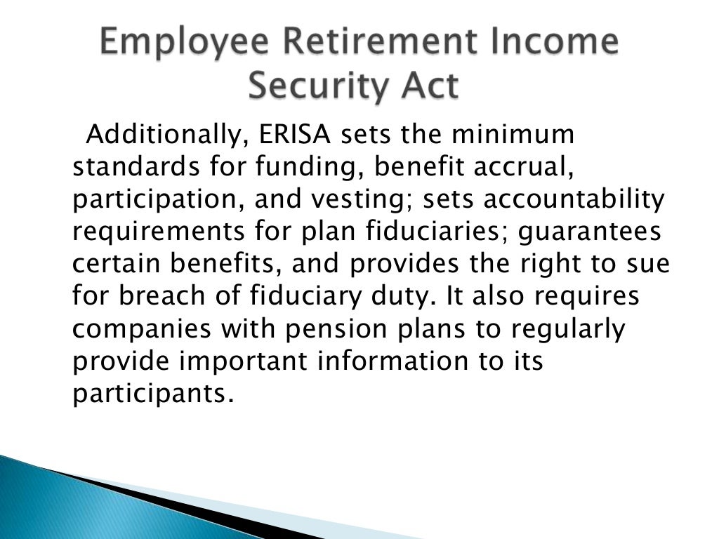 About the employee retirement security act by steven m ziegler