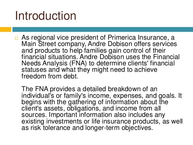 financial needs analysis
