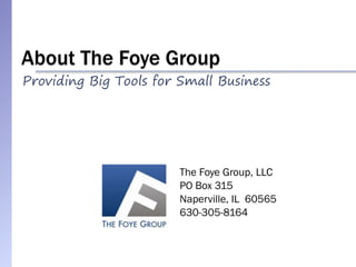 About The Foye Group Providing Big Tools for Small Business 