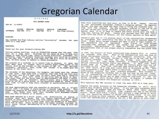 Gregorian Calendar
11/17/15 http://is.gd/Abouttime 43
 