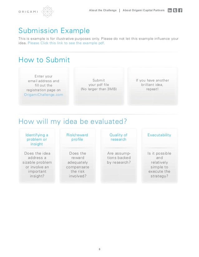 Origami Idea Challenge