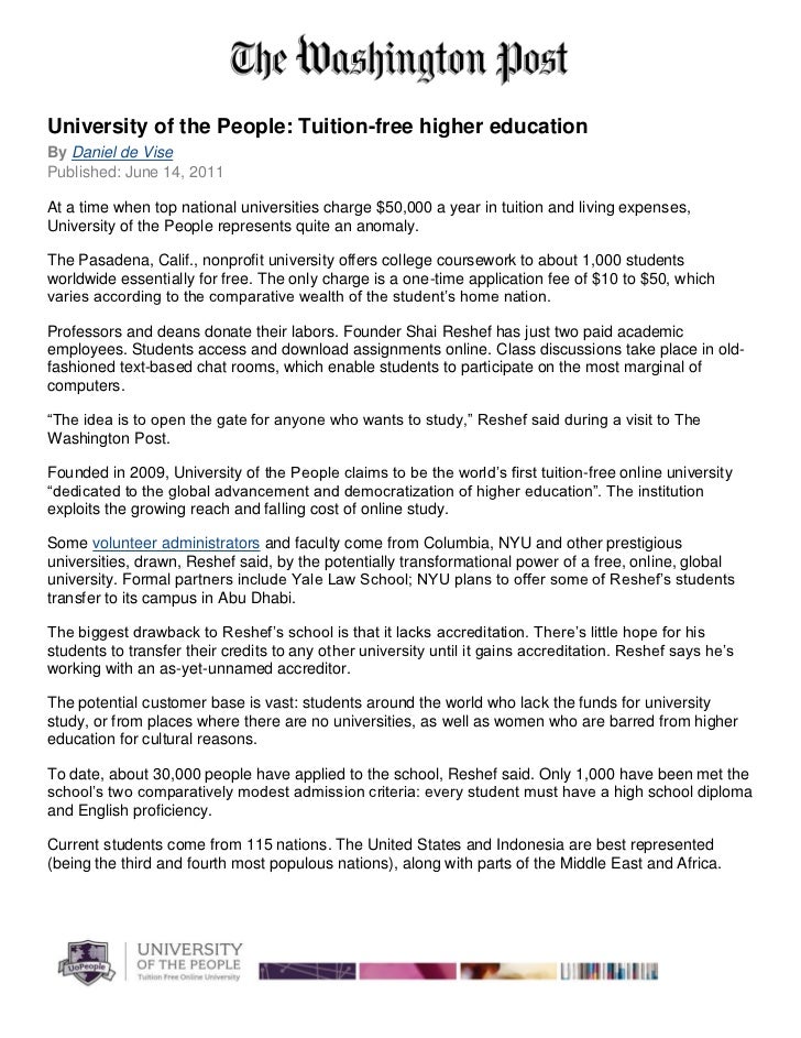 About University Of The People About University Of The People