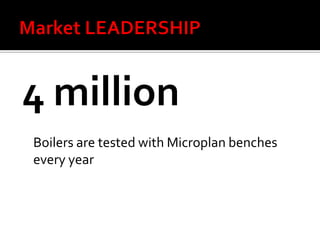 4 million
Boilers are tested with Microplan benches
every year
 