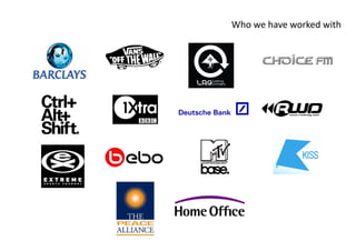 Who we have worked with
 