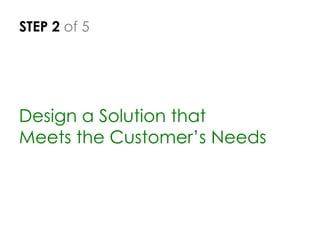 STEP 2 of 5
Design a Solution that
Meets the Customer’s Needs
 