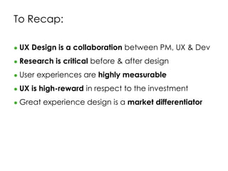 Case Study: A Homepage Redesign
Researched, Designed, Comparative Tested and
fully implemented in 8 weeks
AFTER
At first “overwhelming” but…
 90% less failures on key tasks
 31% shorter paths to
conversions
 Up 111% in brand perception
 Up 21% in task satisfaction
 Up 17 points in Customer
Satisfaction to 88%
 
