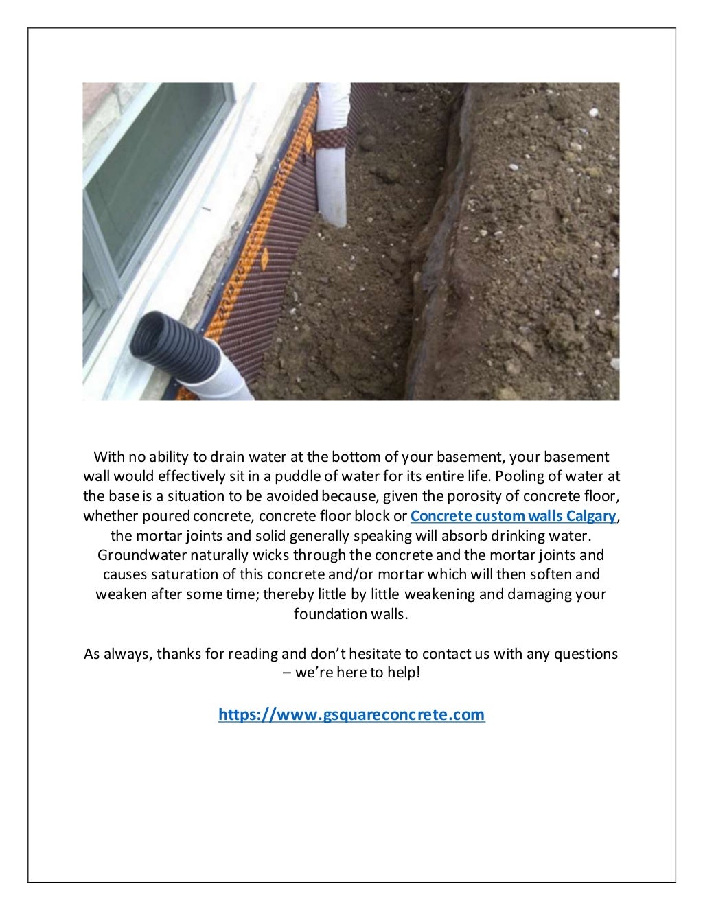 weeping tile installation Calgary Heated Floors Services in Calgary