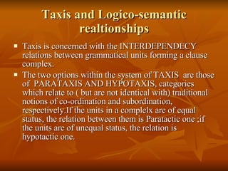 Above The Clause & Below The Cluase In Functional Grammar | PPT
