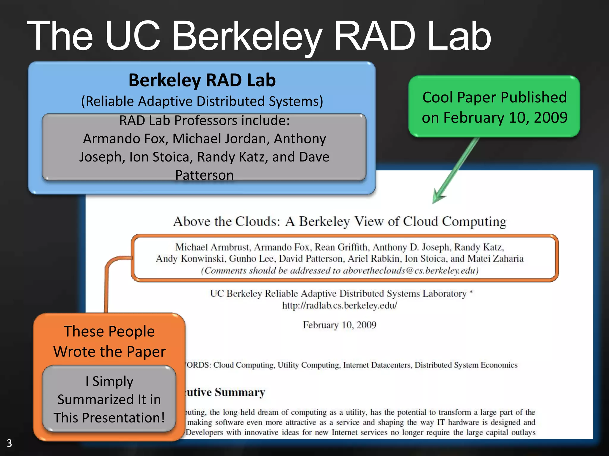  Hats off to the folks from Berkeley for such a crisp and thoughtful paper!OutlineIntroductionUC Berkeley: Above the CloudsPat’s Additional ThoughtsConclusion