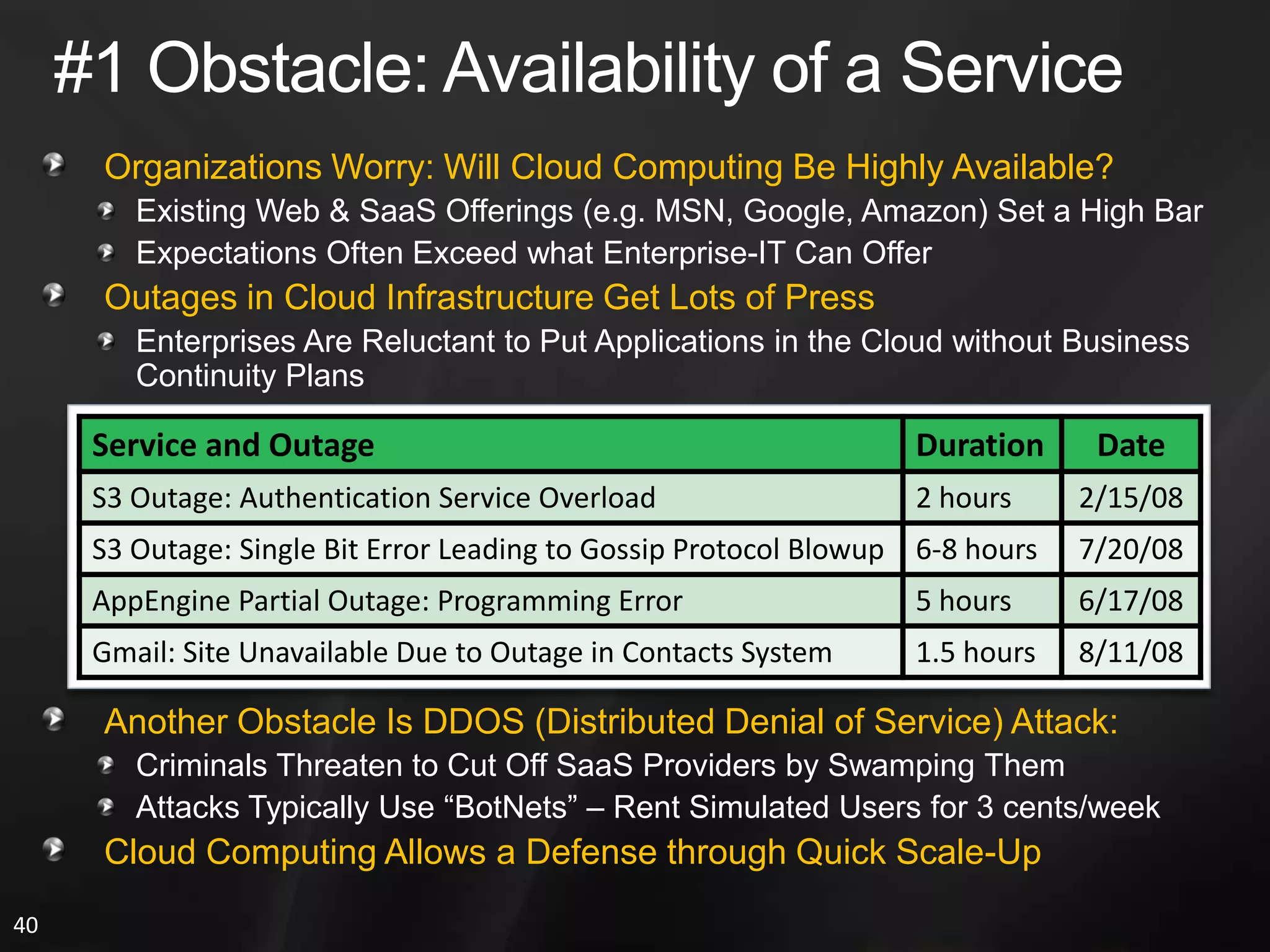 My Favorite Queuing Theory EquationExpectedResponseTimeMinimum Response Time1 - Utilization=How Long Does the Work Take on an Empty System?Consider a 90% Busy ServerWhen the Server Is Busy, Expect It  to Take LongerAnswer Taking Too Long??Expect 10 Times the MinimumLighten the Load!Some Other ExamplesThat’s the Minimum Response TimeThe Work Needs to Fit in the Slack99% Utilization:  100 Times Min50% Utilization: Twice Min20% Util: (1/.8) =  1.25 Times Min It Is Unrealistic to Run a System or Datacenter Above 60% - 80% Utilized !