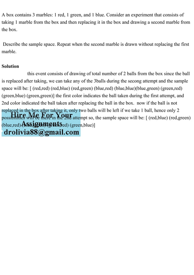 A box contains 3 marbles 1 red, 1 green, and 1 blue. Consider an ex.pdf