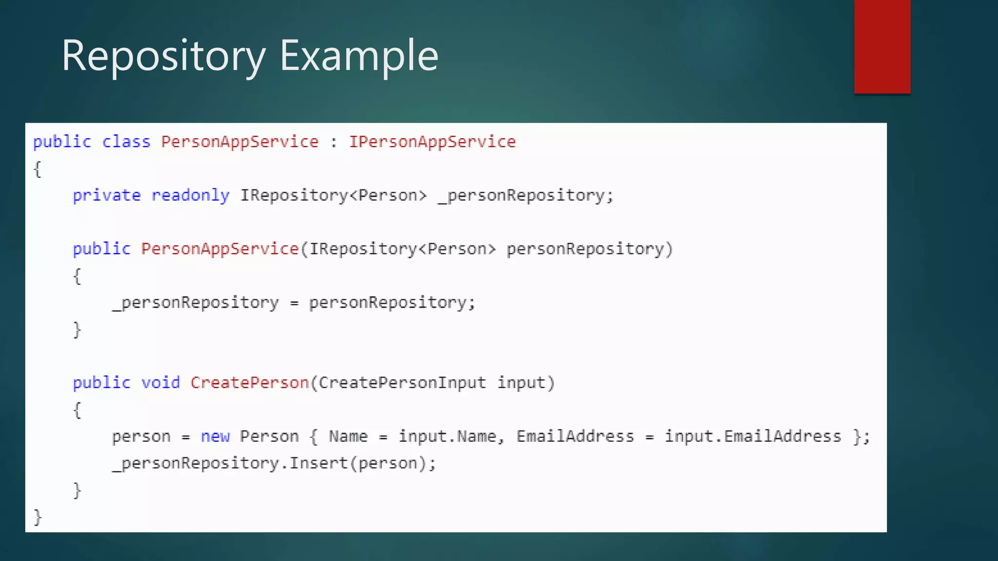 Repository Example
 