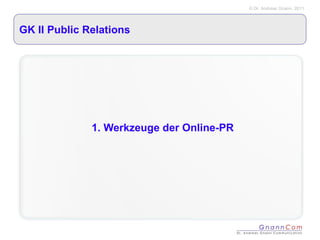 GK II Public Relations 1. Werkzeuge der Online-PR 