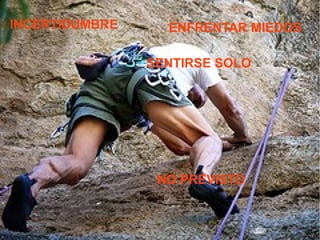 NO PREVISTO
ENFRENTAR MIEDOSINCERTIDUMBRE
SENTIRSE SOLO
 