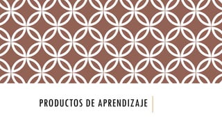 PRODUCTOS DE APRENDIZAJE
 