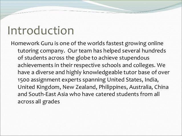 Online tutoring and homework help