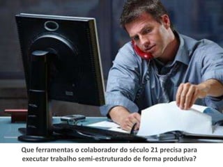 Que ferramentas o colaborador do século 21 precisa para
executar trabalho semi-estruturado de forma produtiva?
 