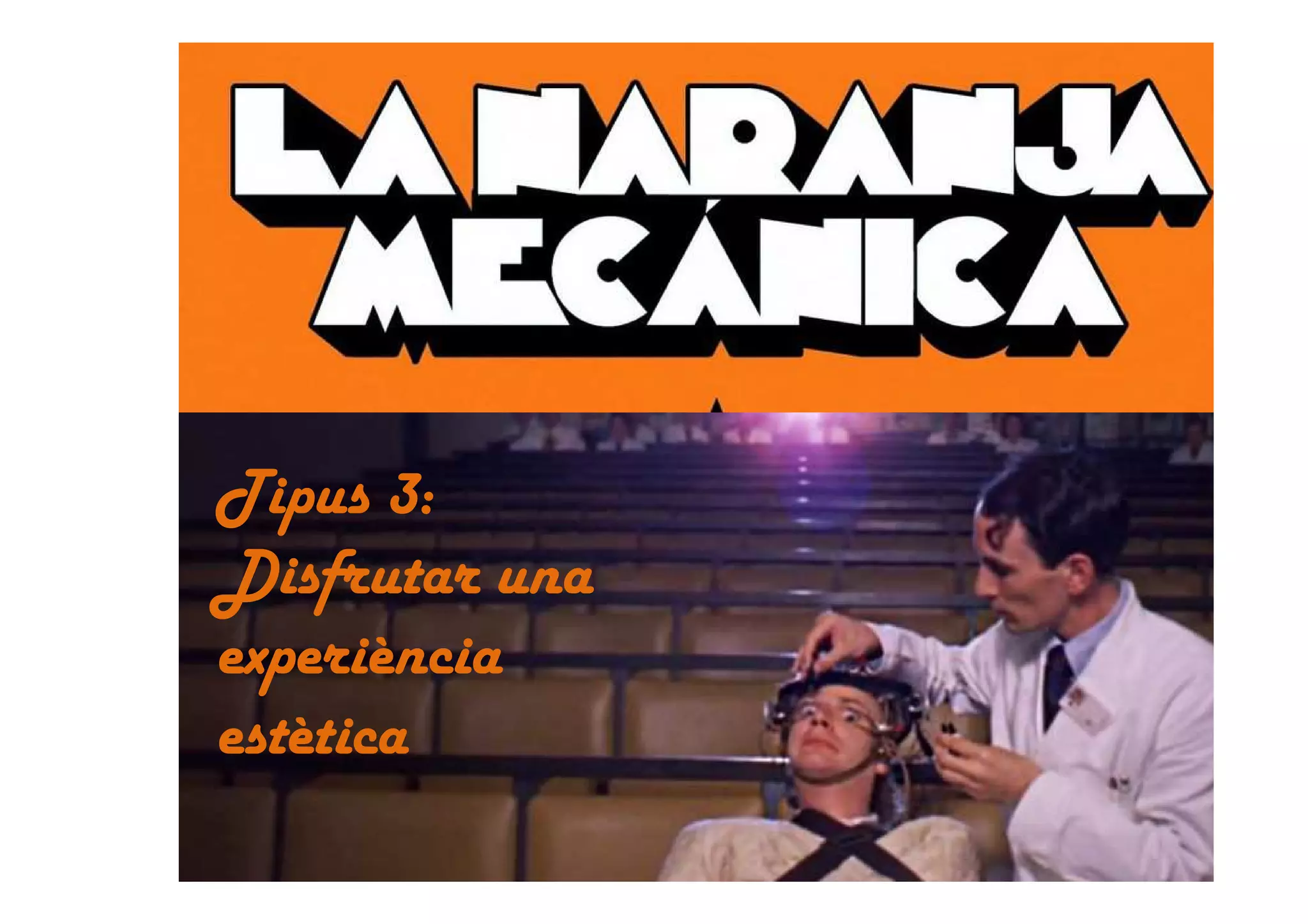 Tipus 3:
Disfrutar una
experiència
estètica
 