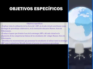 OBJETIVOS ESPECÍFICOS