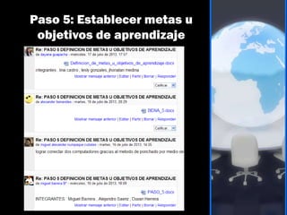 Paso 5: Establecer metas u
objetivos de aprendizaje