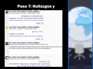 Paso 7: Hallazgos y
conclusiones