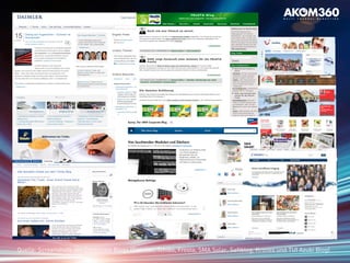Quelle: Screenshots von Corporate Blogs (Daimler, Tchibo, Frosta, SMA Solar, Saftblog, Krones und TUI Azubi Blog)
 