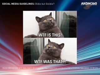 SOCIAL MEDIA GUIDELINES: Oldie but Goldie?
Quelle: WTF IS THIS! WTF WAS THAT?! BY birgerking, http://www.flickr.com/photos/33816955@N08/7080728907, CC BY 2.0
 