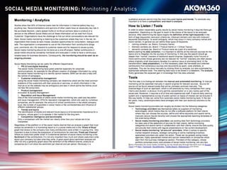 Eigene Quelle
SOCIAL MEDIA MONITORING: Monitoting / Analytics
 