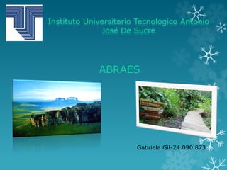Instituto Universitario Tecnológico Antonio
José De Sucre
ABRAES
Gabriela Gil-24.090.873
 