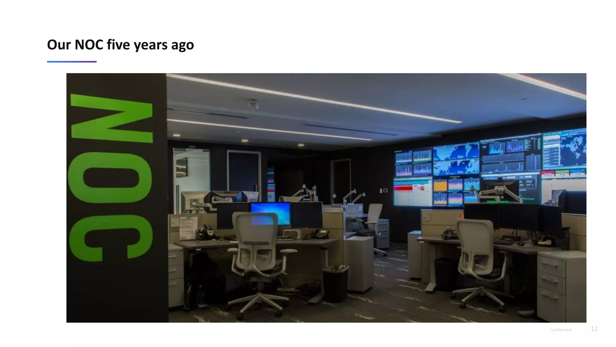 Confidential 12
Our NOC five years ago
 