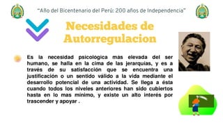 Necesidades de
Autorregulacion


“Año del Bicentenario del Perú: 200 años de Independencia”
 