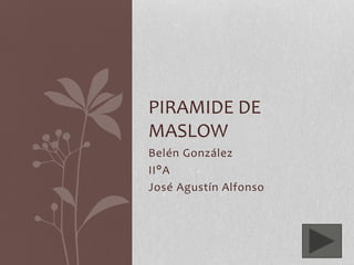 Belén González
II°A
José Agustín Alfonso
PIRAMIDE DE
MASLOW
 
