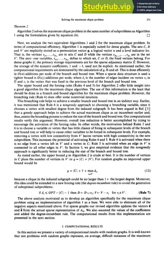 Max Clique Problem A Branch And Bound Algorithm For The Maximum Clique Problem | PDF