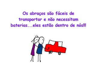 Os abraços são fáceis de transportar e não necessitam baterias...eles estão dentro de nós!!! 