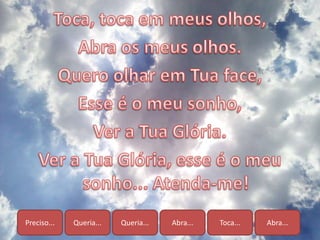 Preciso... Queria... Queria... Abra... Toca... Abra...
 