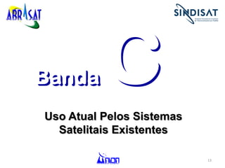 13
Uso Atual Pelos Sistemas
Satelitais Existentes
Banda
 