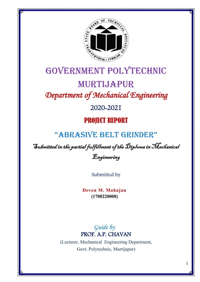 Abrasive belt grinder capstone report