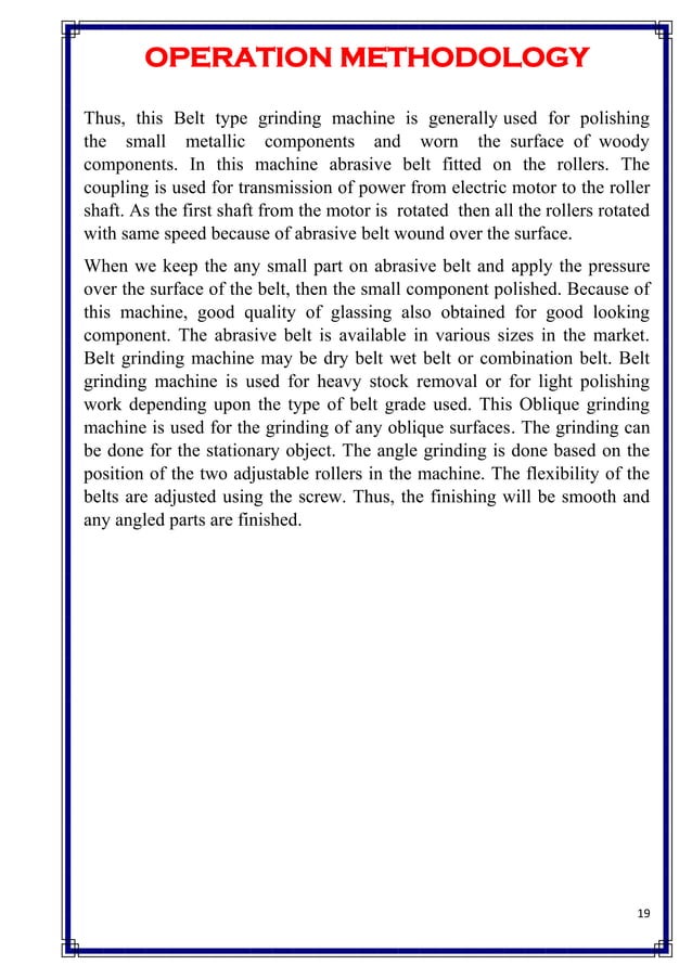 Abrasive belt grinder capstone report