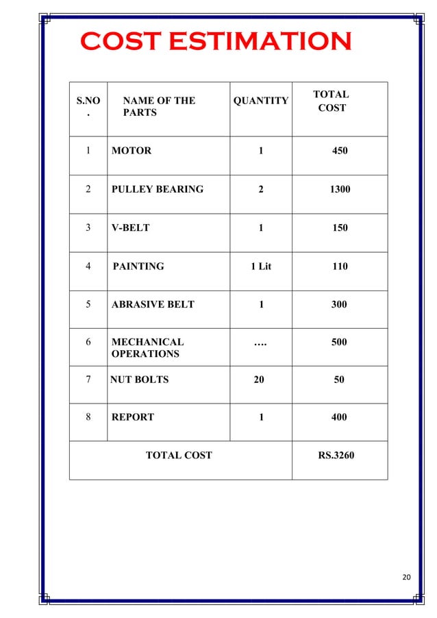 Abrasive belt grinder capstone report