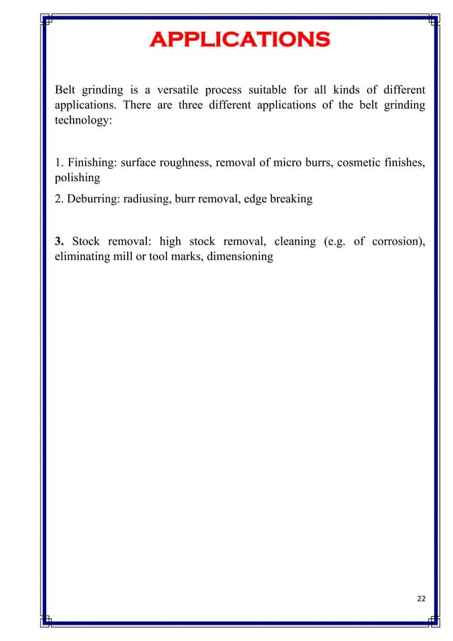 Abrasive belt grinder capstone report