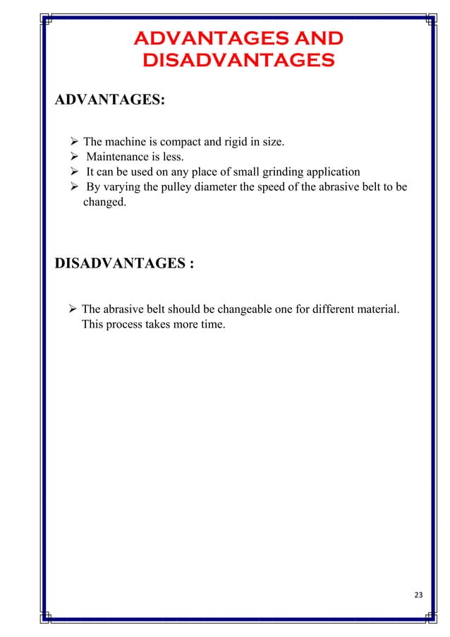 Abrasive belt grinder capstone report