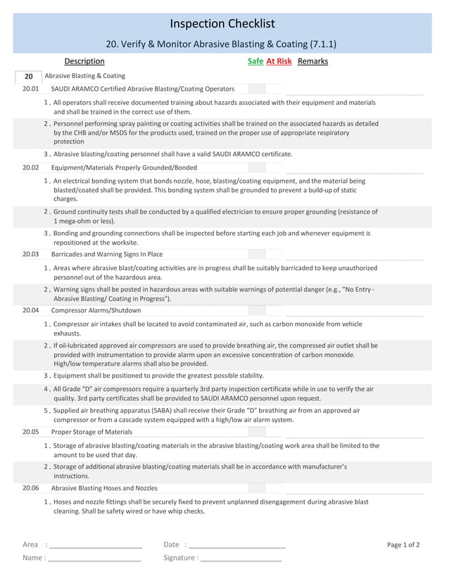 ABRASIVE BLASTING Checklist_Report_detailed.pptx