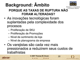 Número de vezes que um comprador não encontra o que pretende levar na gôndola.